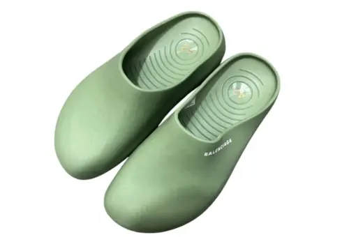 Balenciaga Rubber Slides Khaki Green Color