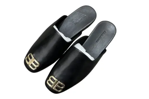 Balenciaga Cosy BB Leather Mules Black