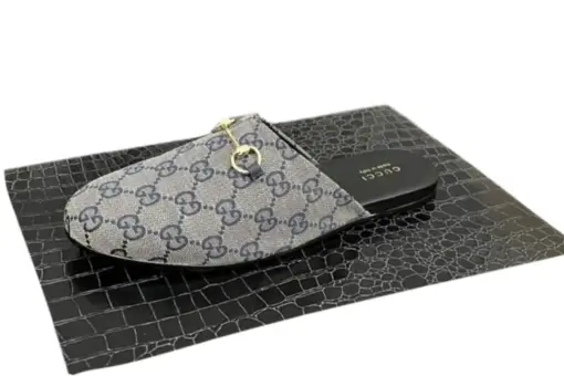 Supreme Motif And Classic Horsebit Gray Slipper