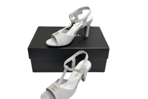 Slingbacks Heel Gray Suede Strappy