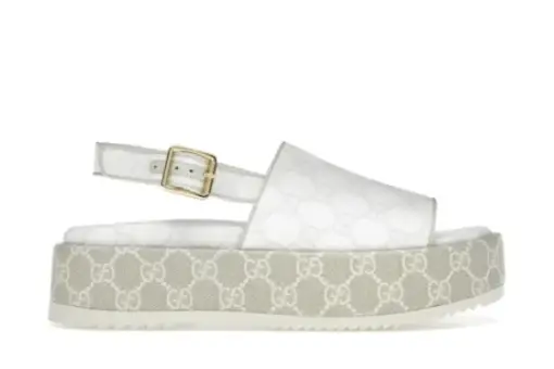 Platform Sandal White Beige