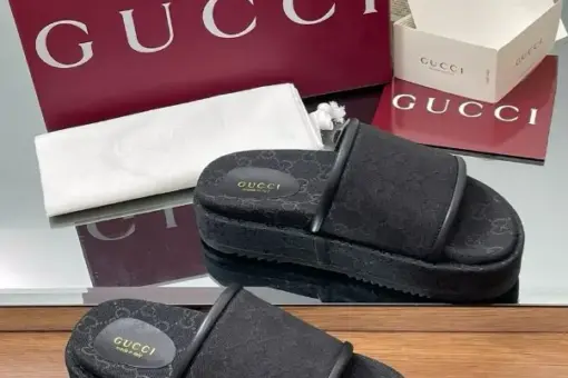 Women’s platform slide sandal black