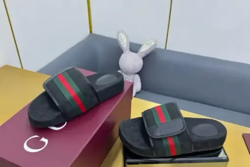 slide sandal black with web