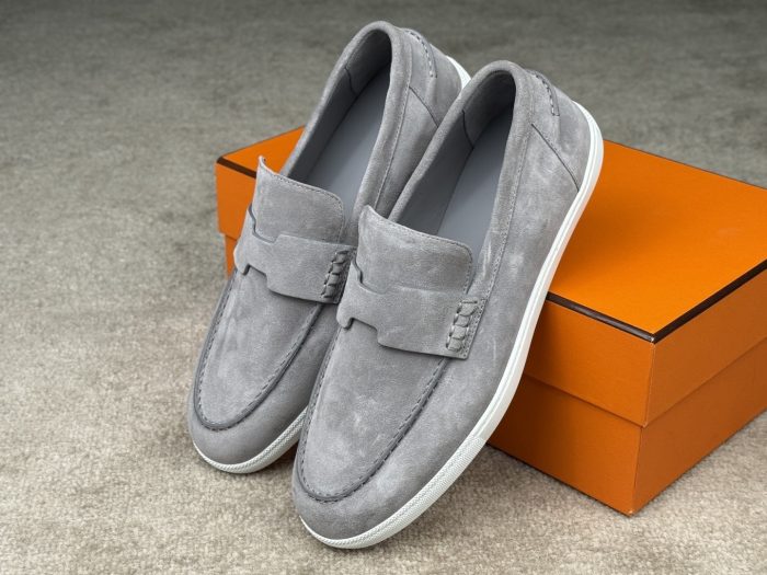 Hermes Grey Suede Job Loafer 2026 | Drip Kickz Hermes Grey Suede Job Loafer - Image 2