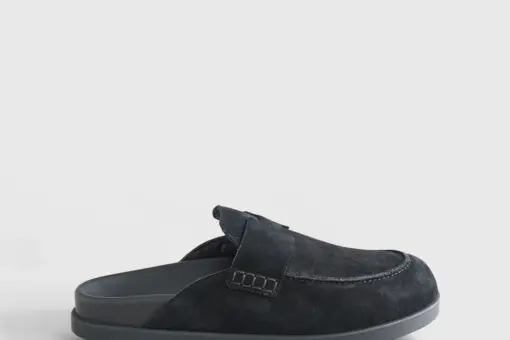 Hermès Go Mule Black Suede Calfskin