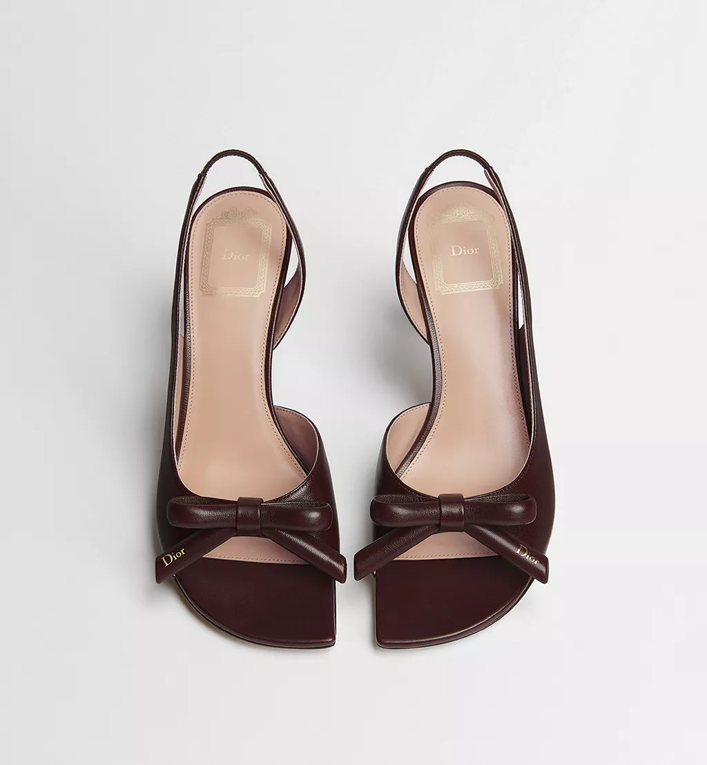 Bow Heeled Slingback Sandal Burgundy Lambskin 2026 | Drip Kickz Bow Heeled Slingback Sandal Burgundy Lambskin - Image 2