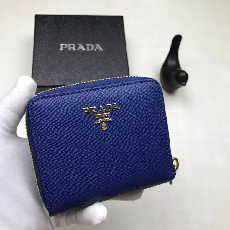Prada Saffiano Bi-fold Wallet Leather Blue 2026 | Drip Kickz Prada Saffiano Bi-fold Wallet Leather Blue