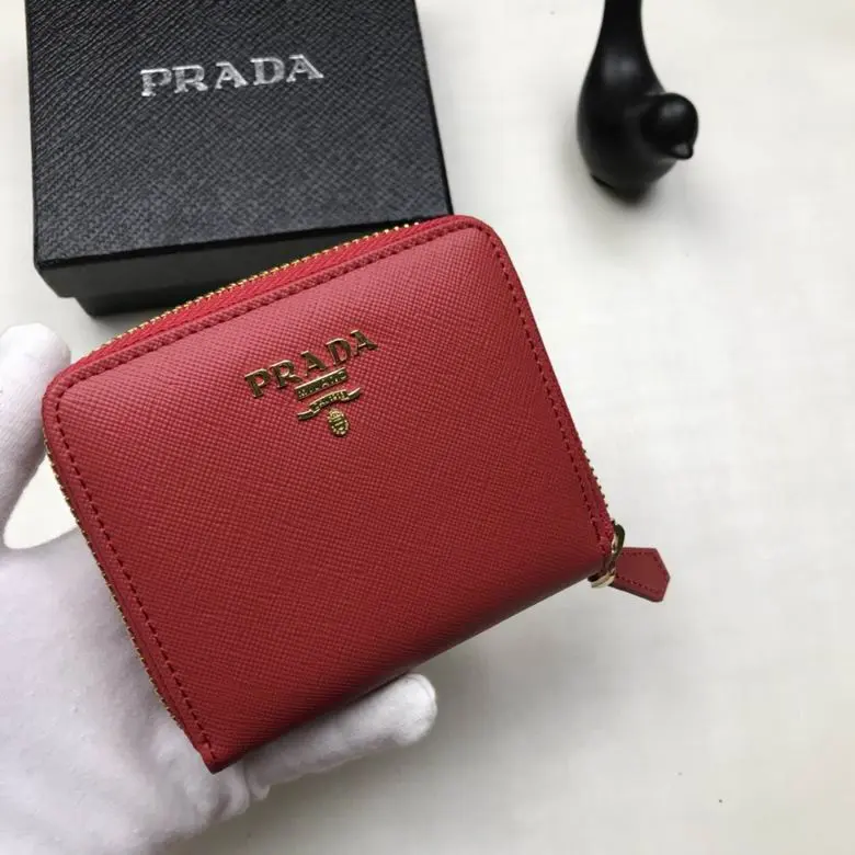 Prada Saffiano Bi-fold Wallet Red Leather 2026 | Drip Kickz Prada Saffiano Bi-fold Wallet Red Leather