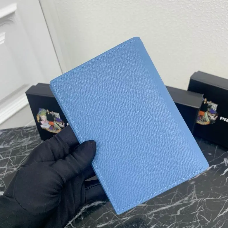 Prada Saffiano Leather Wallet 10cm Sky Blue 2026 | Drip Kickz Prada Saffiano Leather Wallet 10cm Sky Blue - Image 3