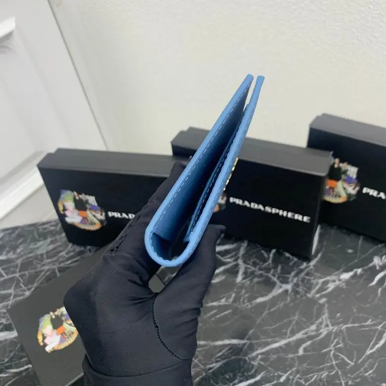 Prada Saffiano Leather Wallet 10cm Sky Blue 2026 | Drip Kickz Prada Saffiano Leather Wallet 10cm Sky Blue - Image 2