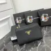 Prada Saffiano Keychain Wallet Black