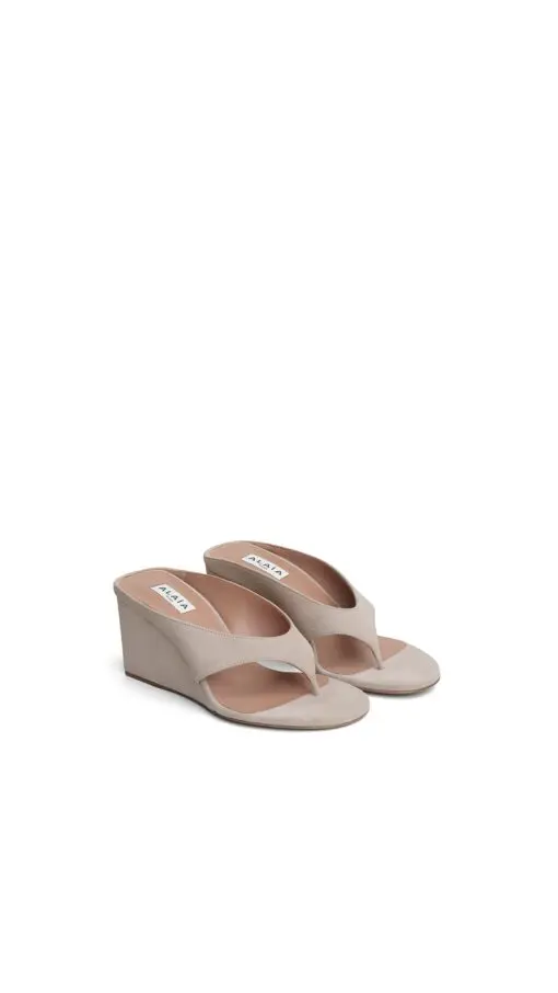 Alaïa Cube Thong Mules Suede Grey 2026 | Drip Kickz Alaïa Cube Thong Mules Suede Grey - Image 2