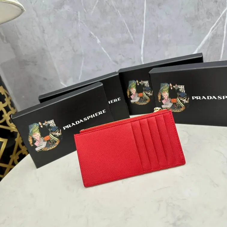 Prada Blue Bi-Fold Zip Wallet Red 2026 | Drip Kickz Prada Blue Bi-Fold Zip Wallet Red - Image 3