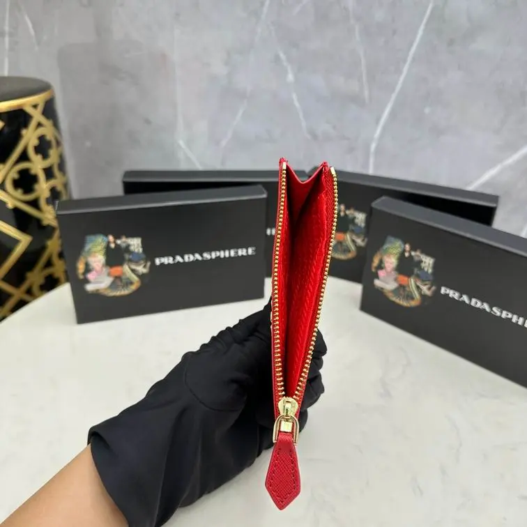 Prada Blue Bi-Fold Zip Wallet Red 2026 | Drip Kickz Prada Blue Bi-Fold Zip Wallet Red - Image 2