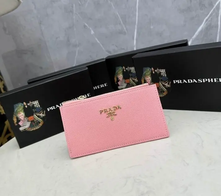 Prada Blue Bi-Fold Zip Wallet Pink 2026 | Drip Kickz Prada Blue Bi-Fold Zip Wallet Pink