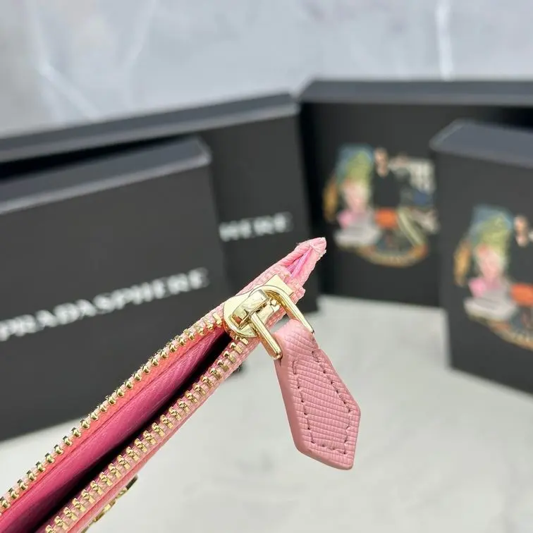 Prada Blue Bi-Fold Zip Wallet Pink 2026 | Drip Kickz Prada Blue Bi-Fold Zip Wallet Pink - Image 2