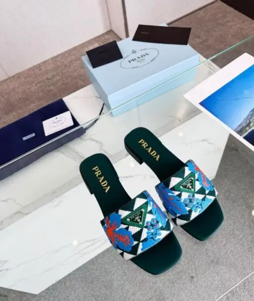 Prada Quilted Nappa Leather Slides Moos Green 2026 | Drip Kickz Prada Quilted Nappa Leather Slides Moos Green - Image 2