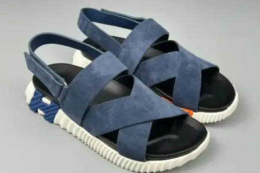 Hermès Electric Sandal Suede Blue