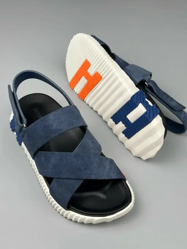 Hermès Electric Sandal Suede Blue 2026 | Drip Kickz Hermès Electric Sandal Suede Blue - Image 2