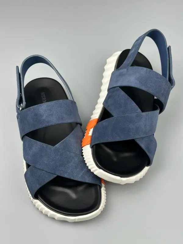 Hermès Electric Sandal Suede Blue 2026 | Drip Kickz Hermès Electric Sandal Suede Blue - Image 3