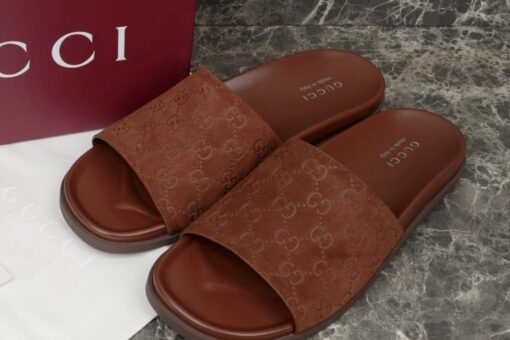 Men’s Slide Sandal Brown Suede