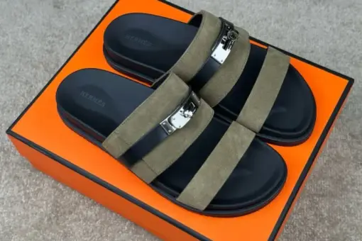 Hermes Jackson Sandals Navy Blue Epsom Calfskin