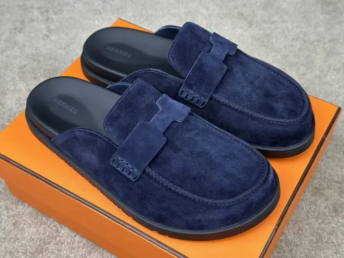 Hermes Mule Slipper Royal Blue Suede Leather 2026 | Drip Kickz Hermes Mule Slipper Royal Blue Suede Leather - Image 2