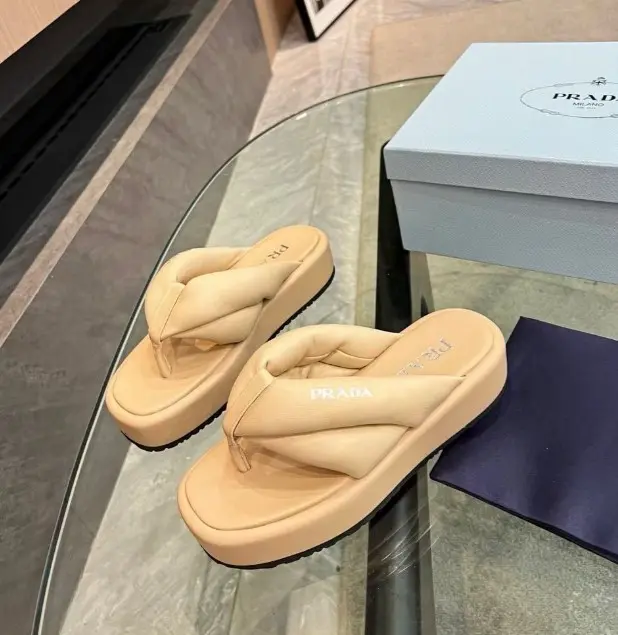 Prada Quilted Nappa Leather Slides Sand Beige 2026 | Drip Kickz Prada Quilted Nappa Leather Slides Sand Beige - Image 2