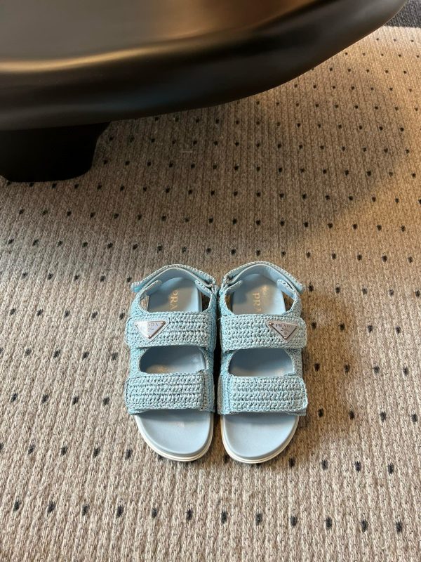 Prada Sandals Sky Blue 2026 | Drip Kickz Prada Sandals Sky Blue