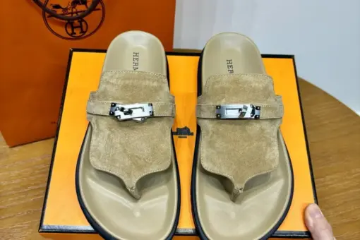 Hermes Empire Sandals Beige Suede