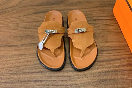 Hermes Empire Sandals Suede Brown