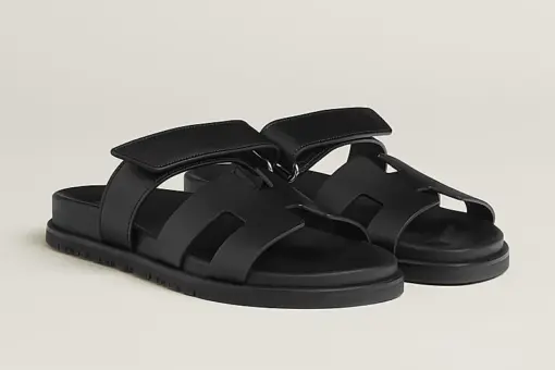 Hermès Chypre Sandals Black