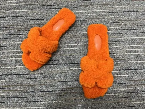 Hermes Chypre Wool Sandals Orange 2026 | Drip Kickz Hermes Chypre Wool Sandals Orange - Image 2