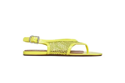 Alaïa Fishnet Thong Sandals Patent