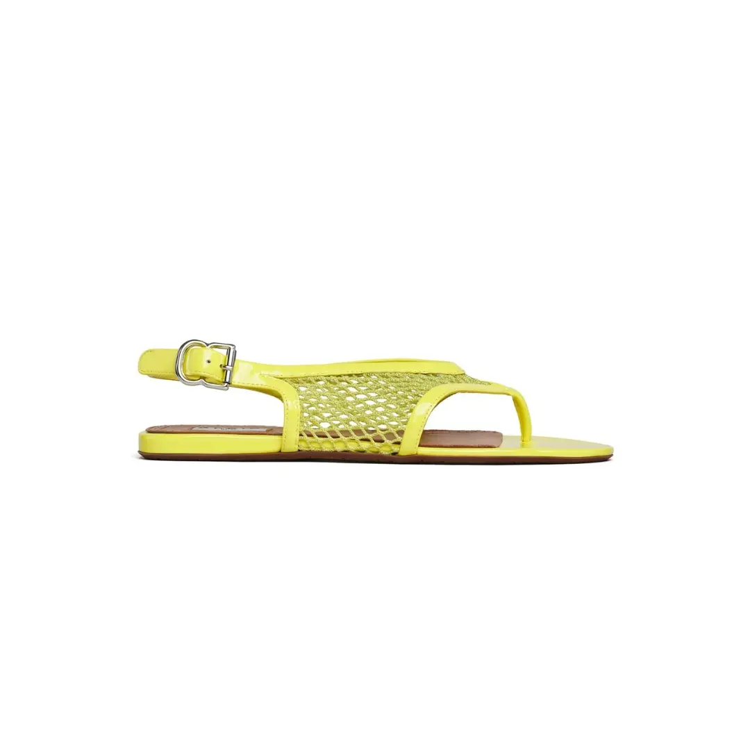 Alaïa Fishnet Thong Sandals Patent 2026 | Drip Kickz Alaïa Fishnet Thong Sandals Patent