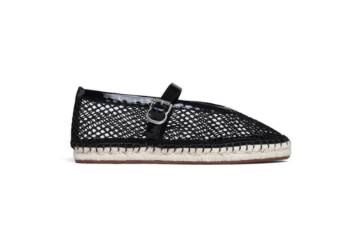 Alaïa Espadrilles Fishnet Patent Leather Black