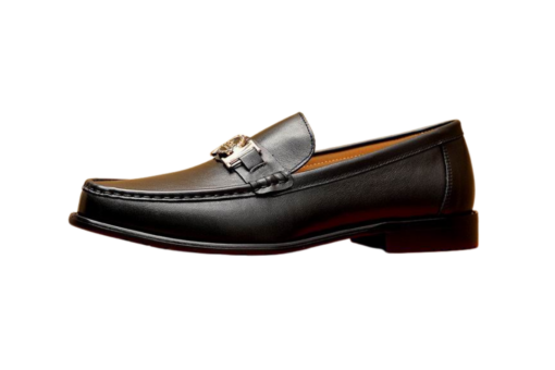 Hermès Destin Black Calfskin Loafers Palladium-Plated Kelly Buckle