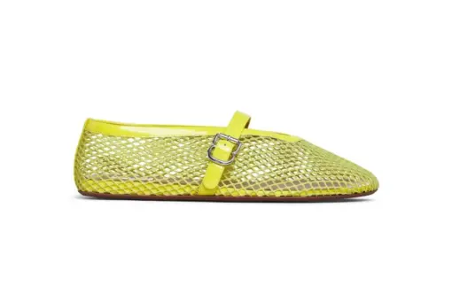 Alaïa Ballet Flats Fishnet Yellow