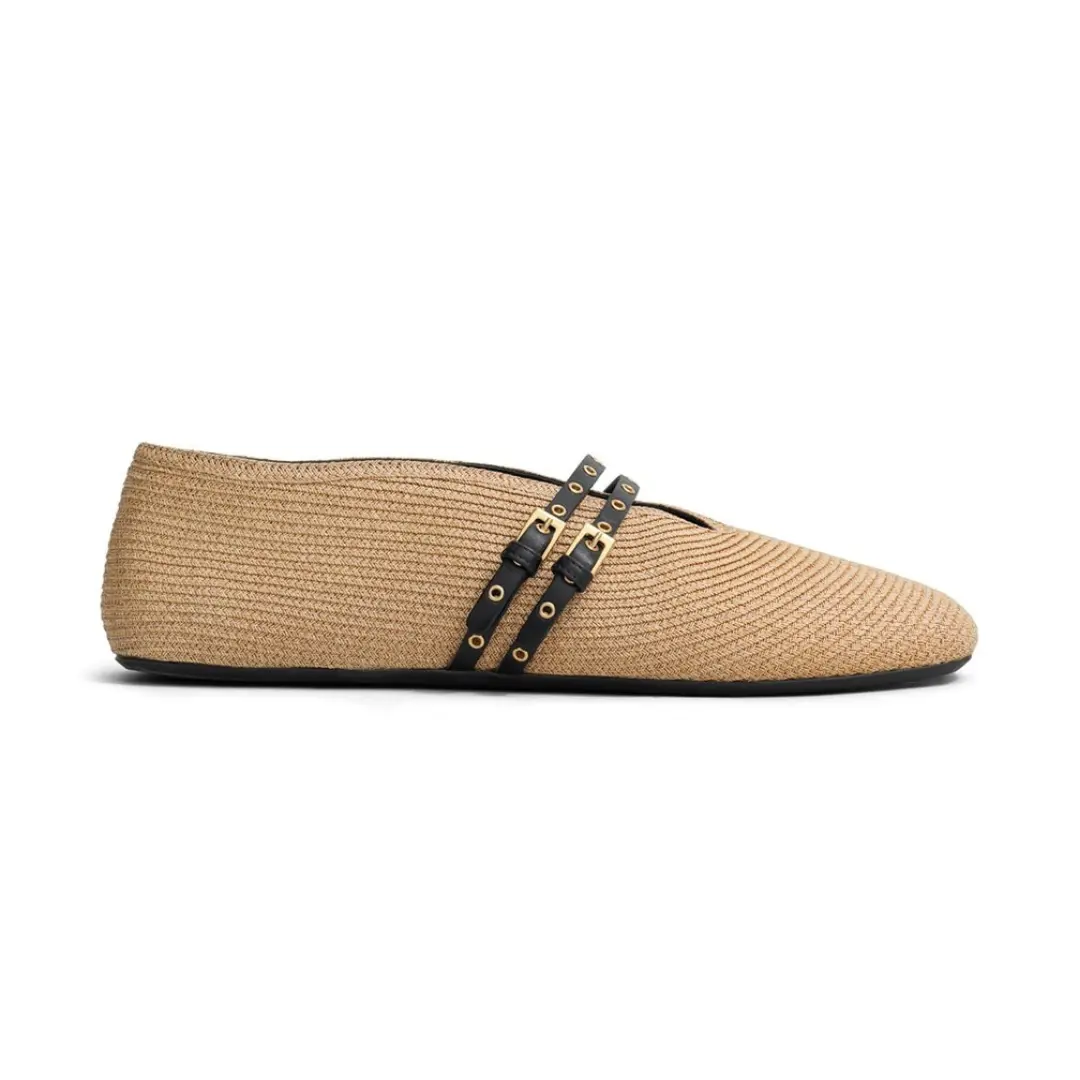 Alaïa Ballet Flats Paper Straw Beige 2026 | Drip Kickz Alaïa Ballet Flats Paper Straw Beige