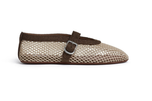 Alaïa Ballet Flats Fishnet Satin Cord