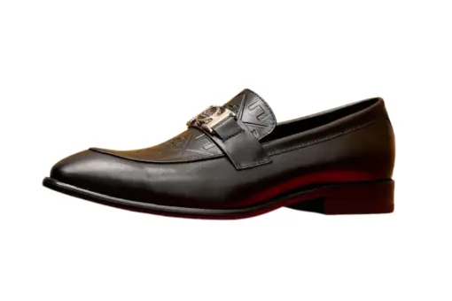 Hermès Black Versace Leather Loafers