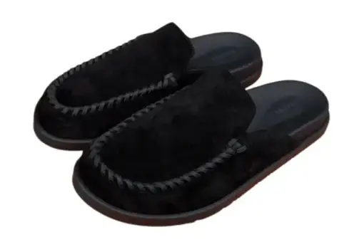 Hermes Go Mules Black Suede Calfskin