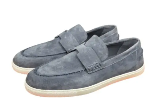 Hermes Denim Blue Suede Job Loafer