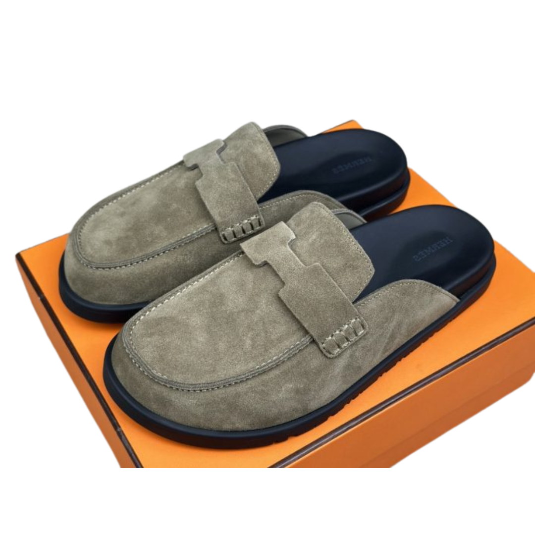 Hermes Mule Slipper Khaki Suede Leather 2026 | Drip Kickz Hermes Mule Slipper Khaki Suede Leather