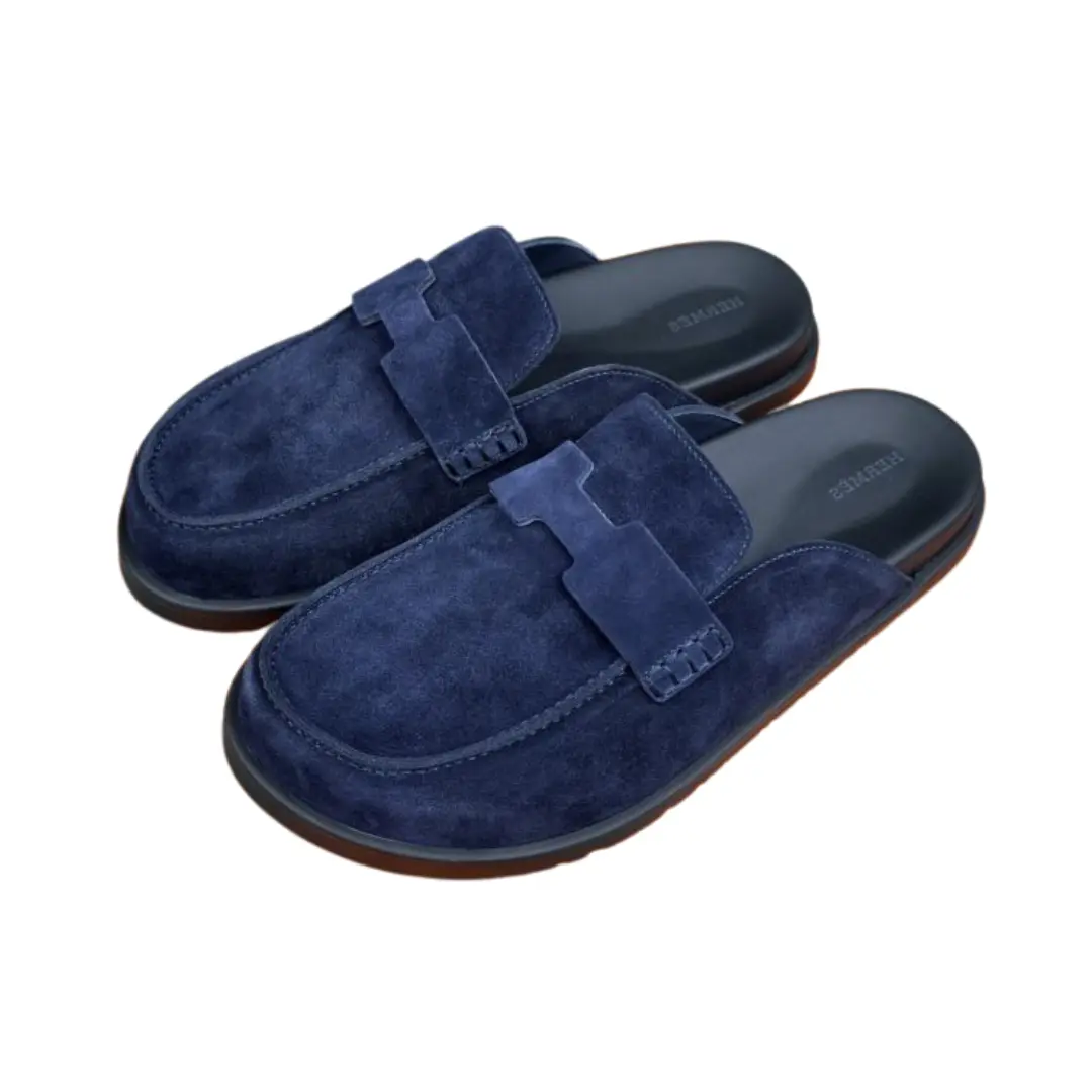 Hermes Mule Slipper Royal Blue Suede Leather 2026 | Drip Kickz Hermes Mule Slipper Royal Blue Suede Leather