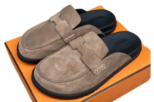 Hermes Mule Slipper Suede Leather