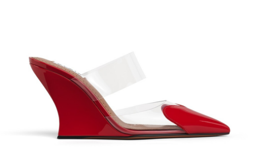 Alaïa Le Cœur Wedge Mules Patent Leather Red