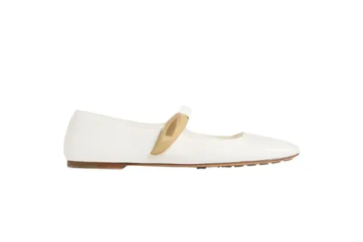 Bottega Veneta Charlotte Mary Jane Ballerina White