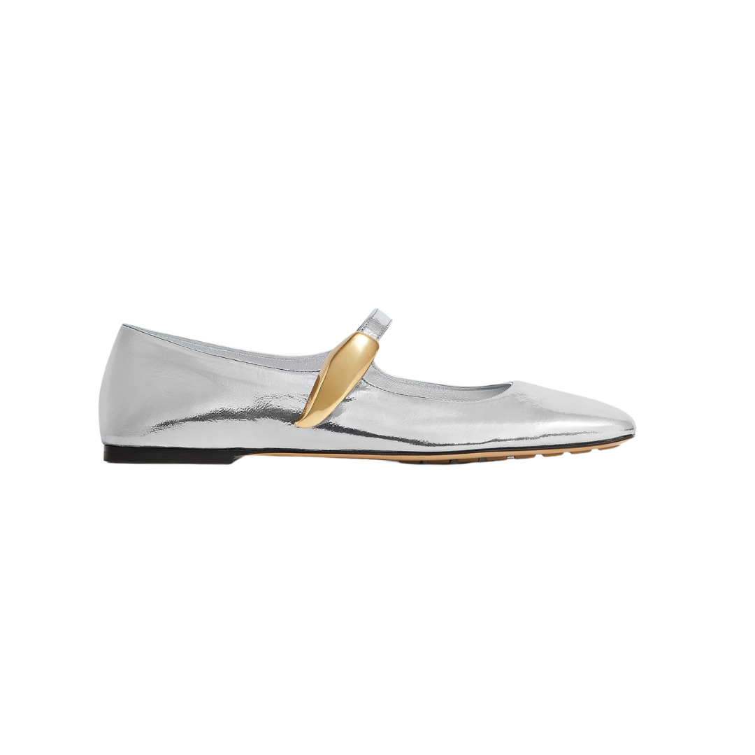 Bottega Veneta Charlotte Mary Jane Ballerina White Silver 2026 | Drip Kickz Bottega Veneta Charlotte Mary Jane Ballerina White Silver