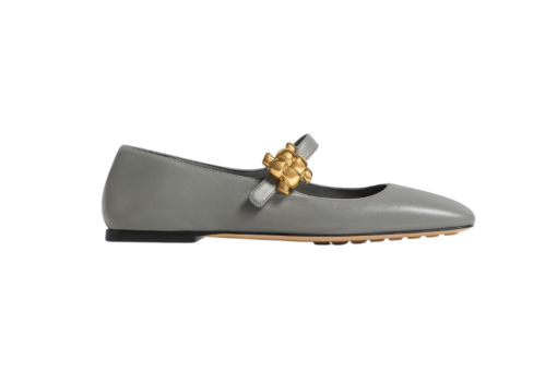 Bottega Veneta Charlotte Mary Jane Ballerina Grey